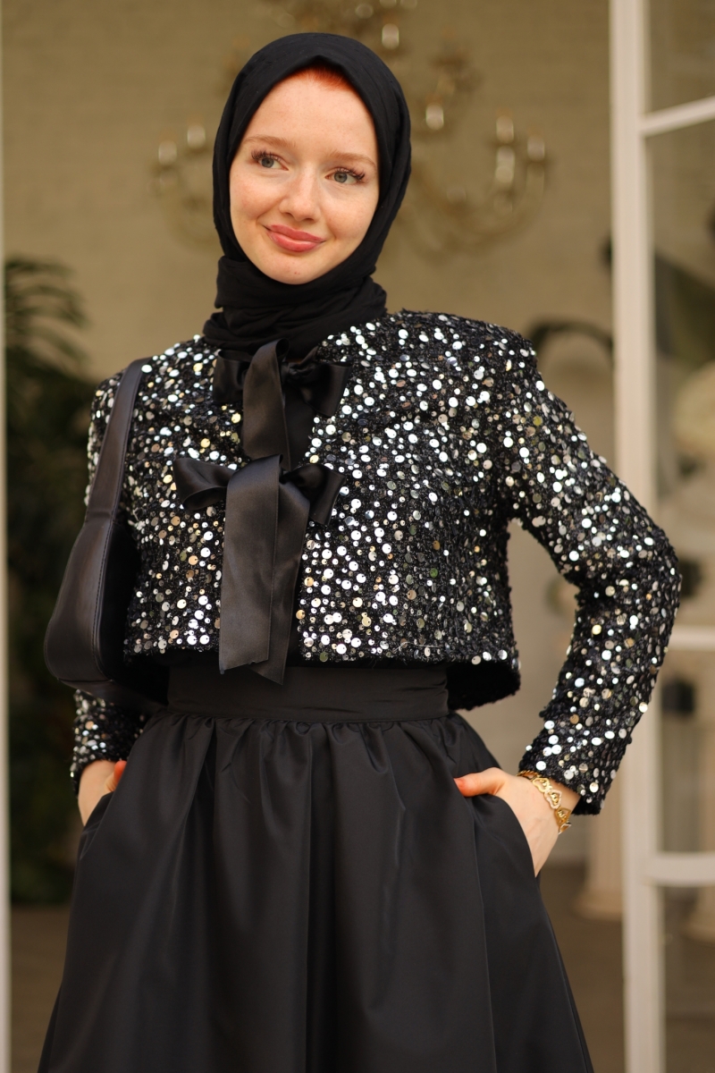 Oys Gri Payetli Ceket