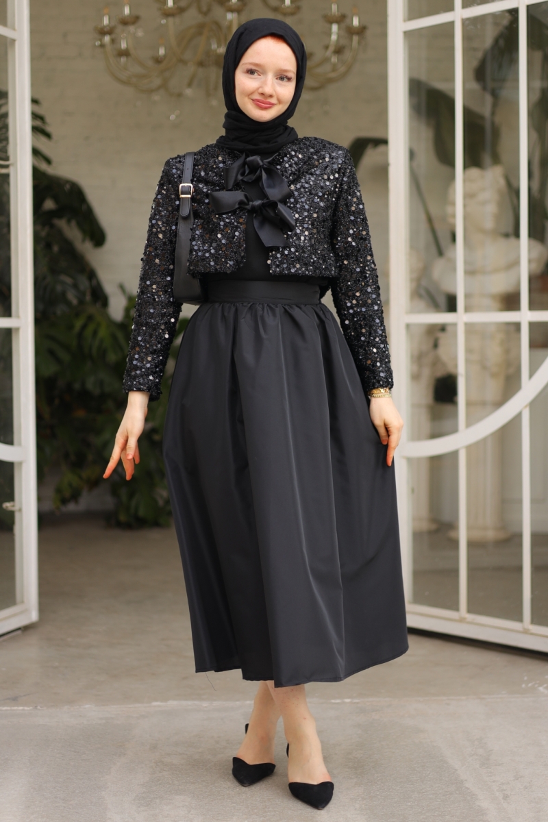 Oys Siyah Ceket Etek Takım