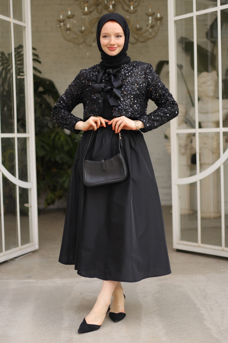 Oys Siyah Ceket Etek Takım