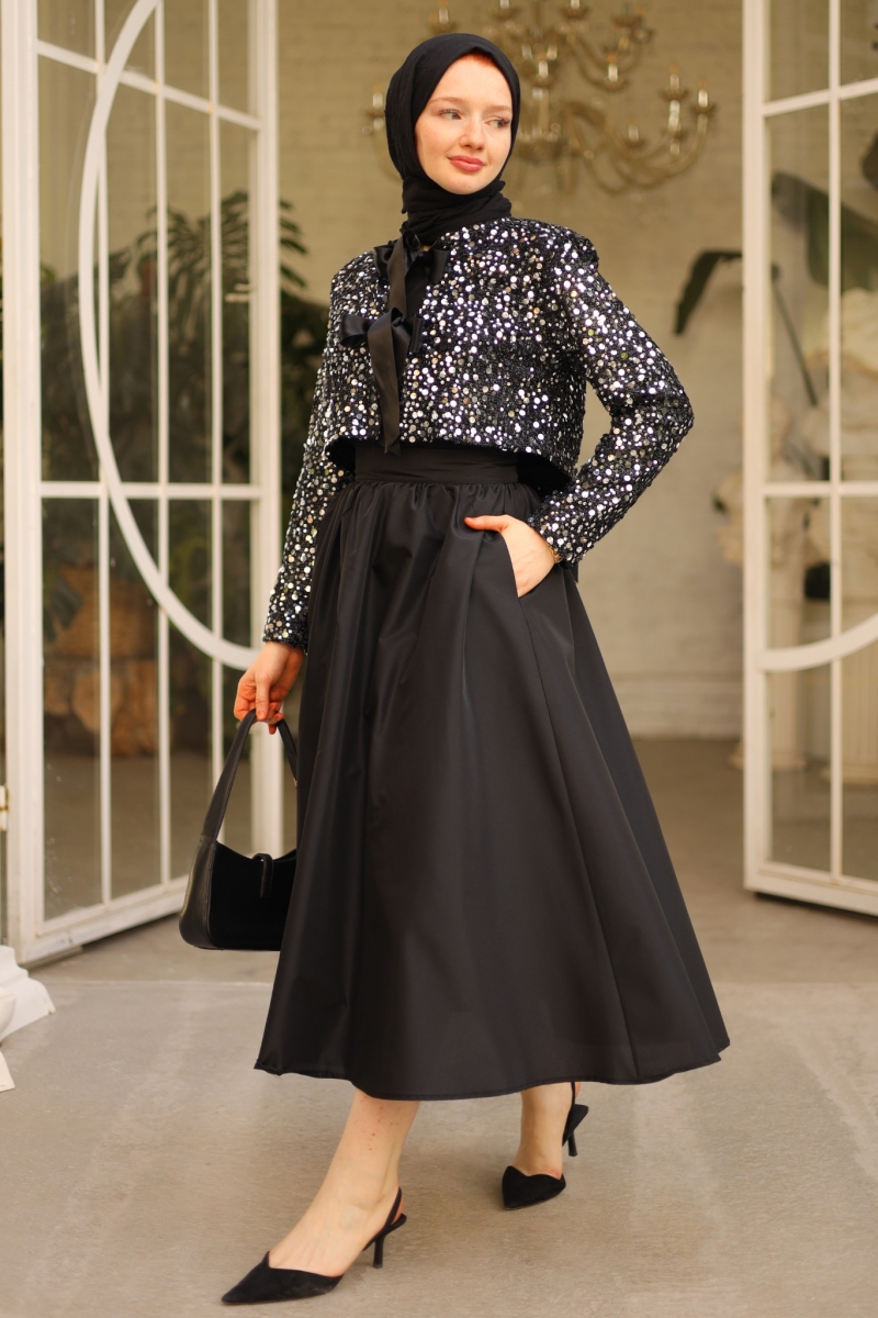 Oys Gri Ceket Etek Takım