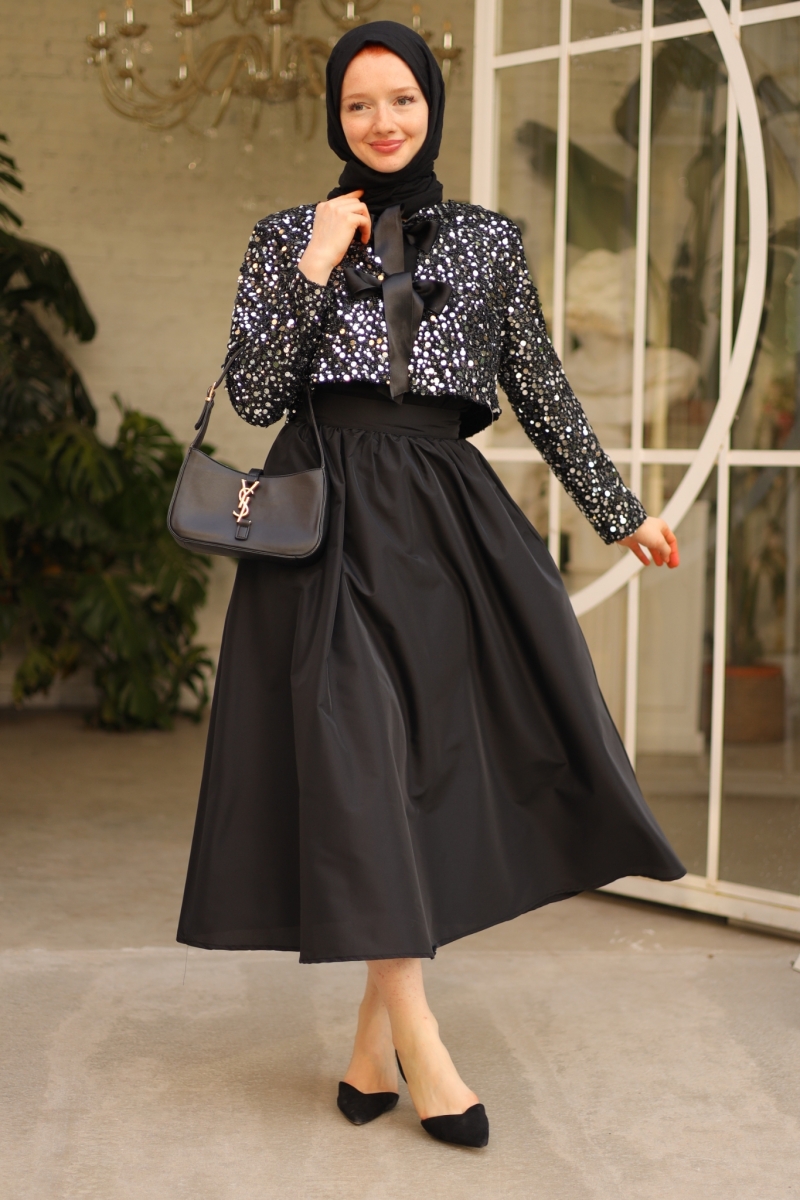 Oys Gri Ceket Etek Takım