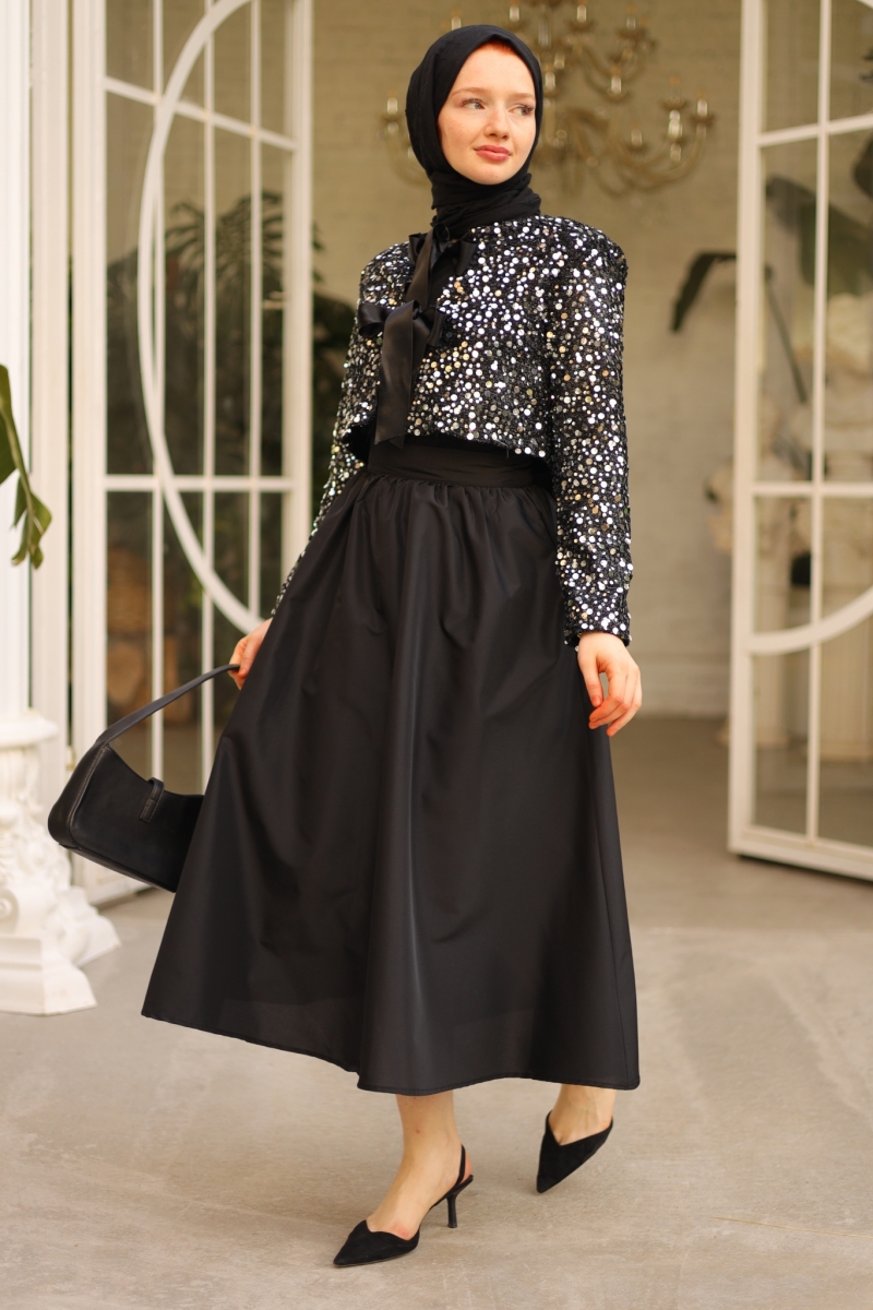 Oys Gri Ceket Etek Takım