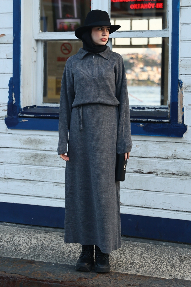 Parve Antrasit Elbise