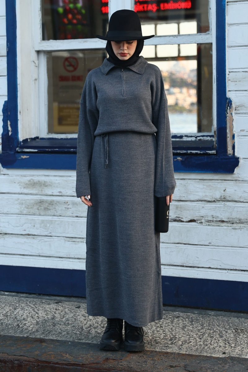 Parve Antrasit Elbise