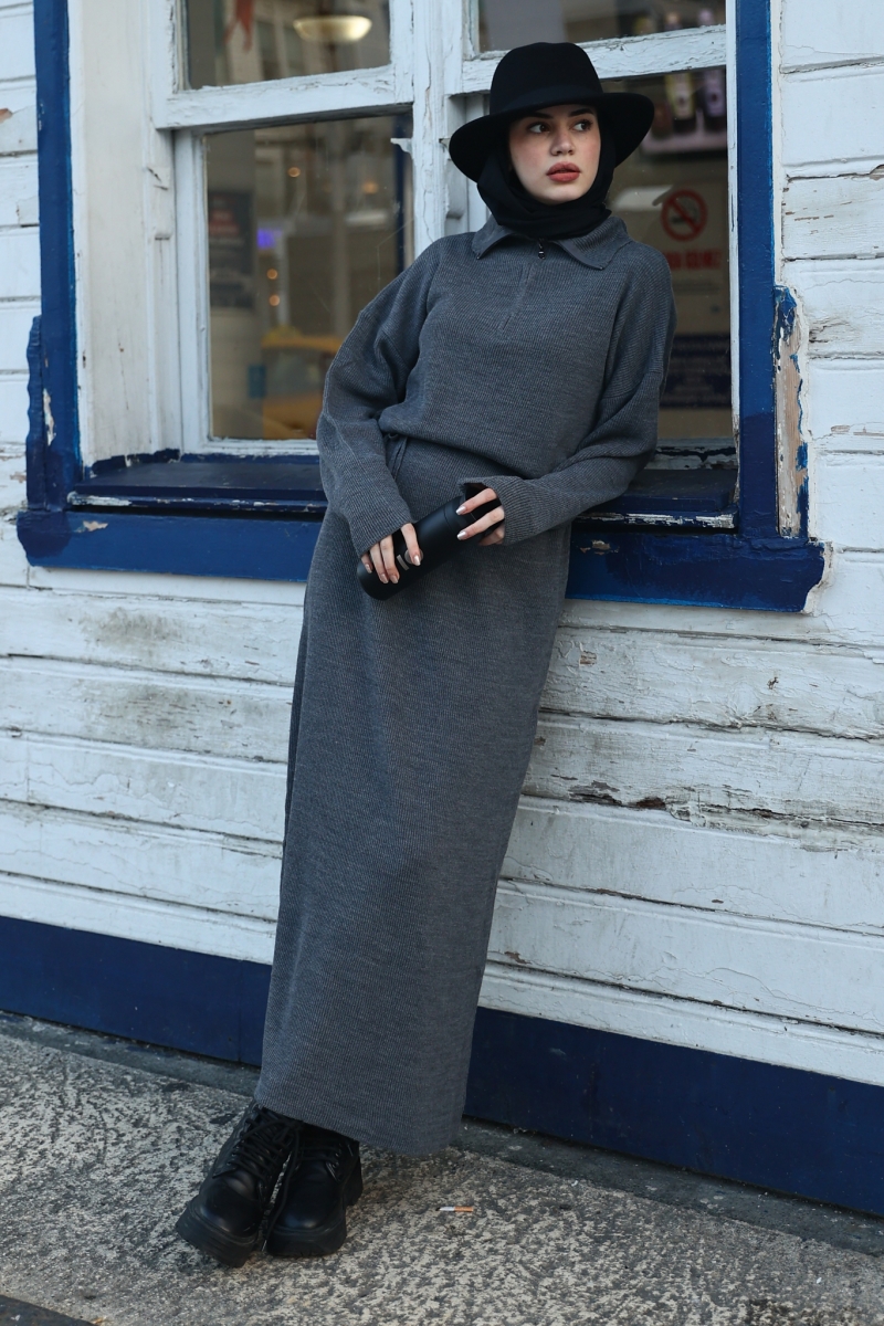 Parve Antrasit Elbise