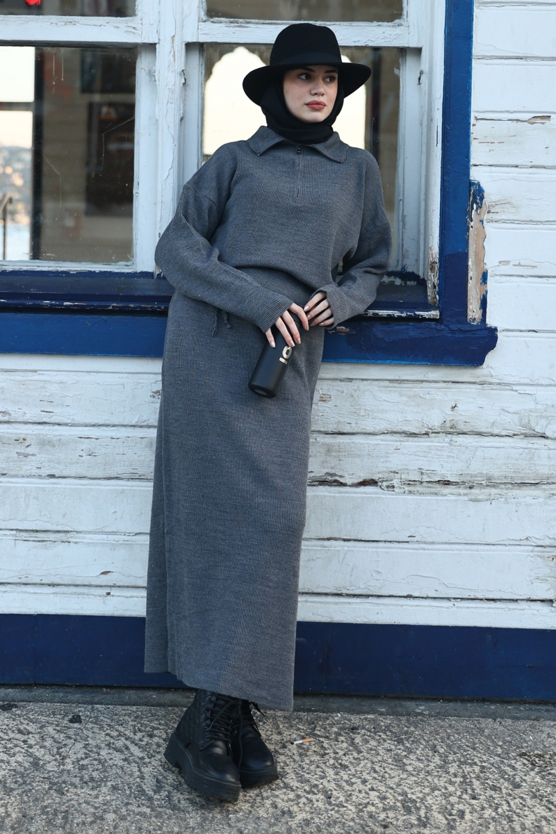 Parve Antrasit Elbise