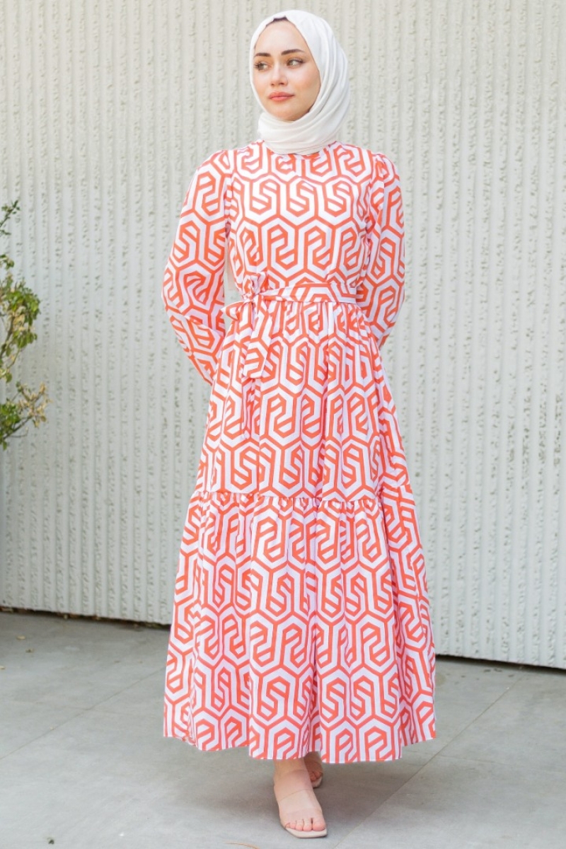 Perme Turuncu Elbise