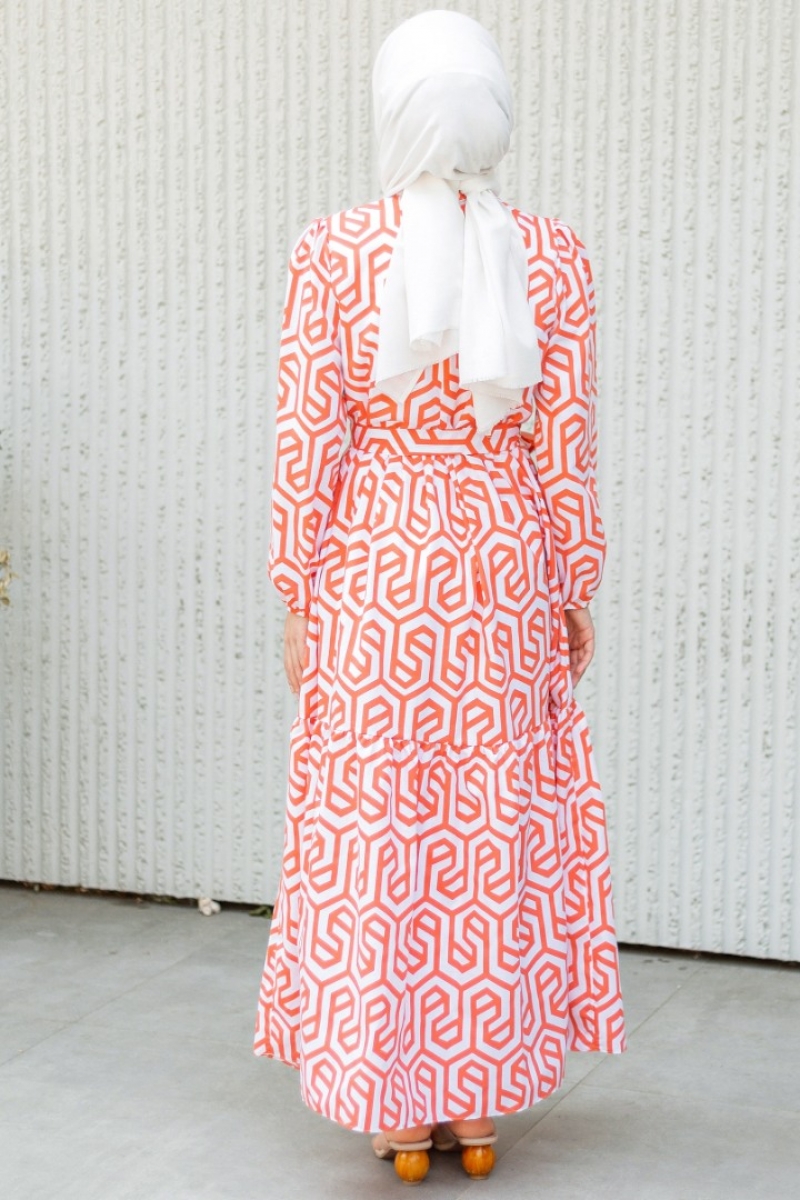 Perme Turuncu Elbise