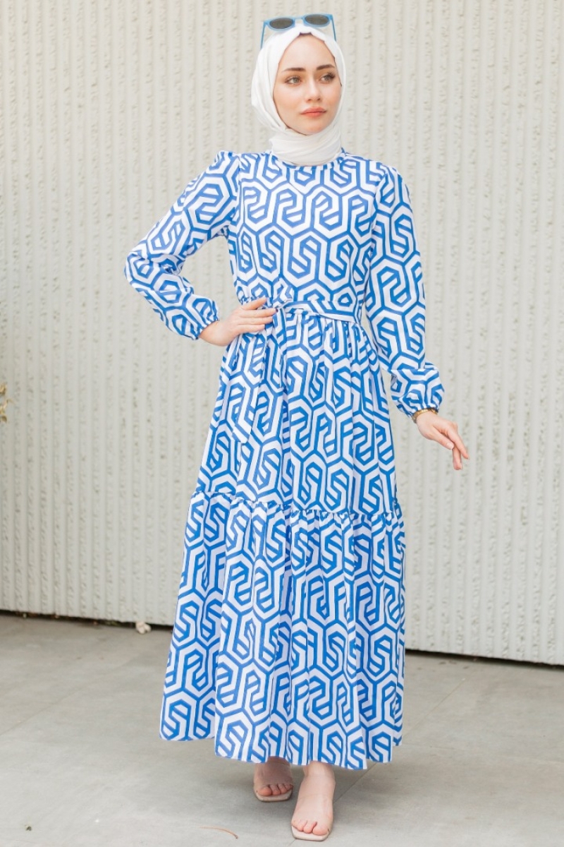 Perme Saks Mavisi Elbise