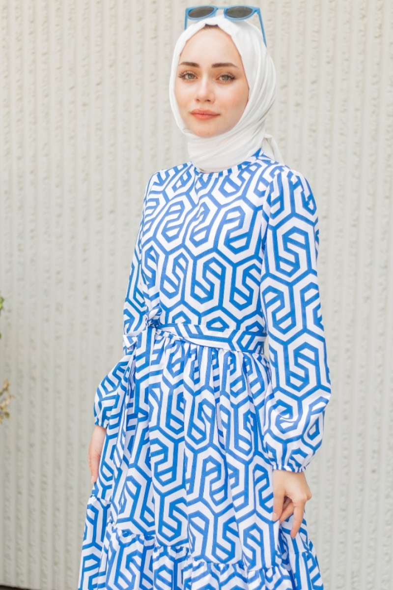 Perme Saks Mavisi Elbise