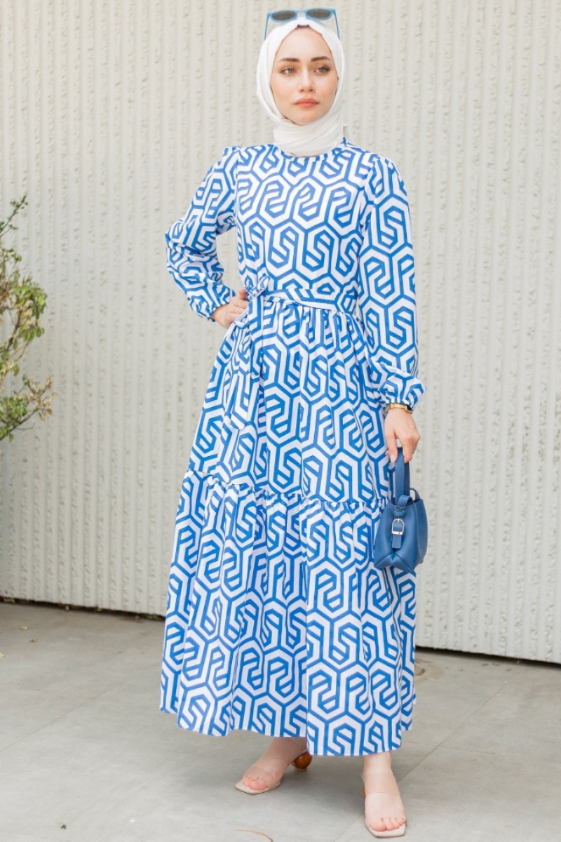 Perme Saks Mavisi Elbise