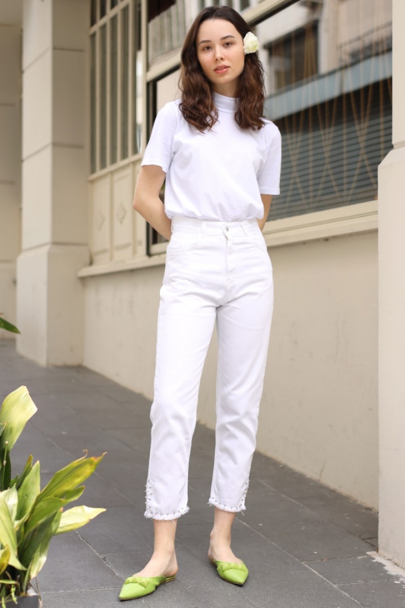 Persey Beyaz Pantolon