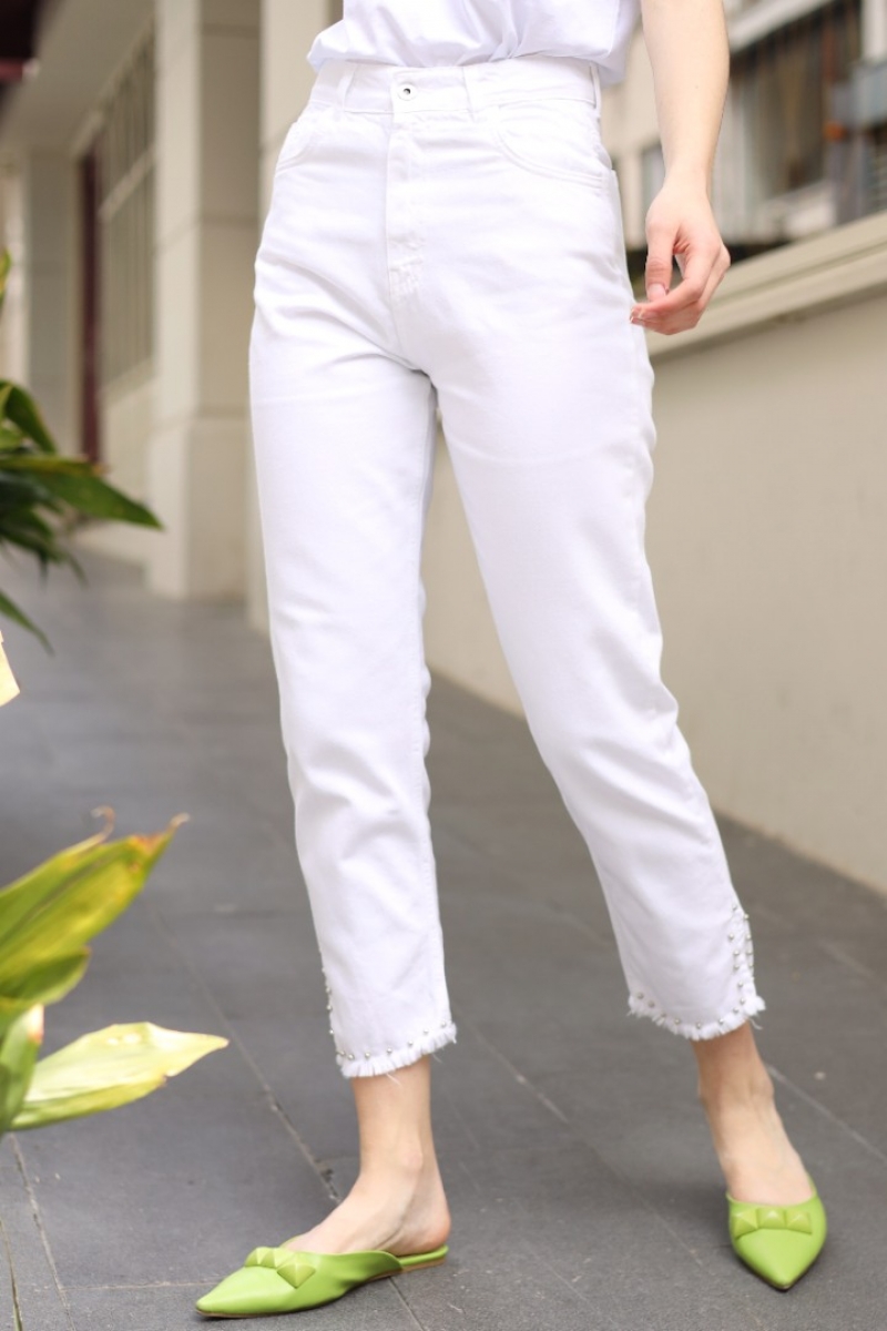 Persey Beyaz Pantolon