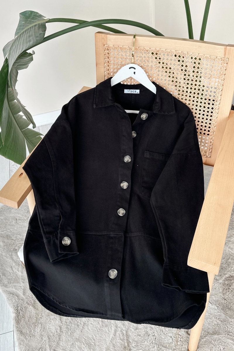 Peyda Siyah Gabardin Ceket