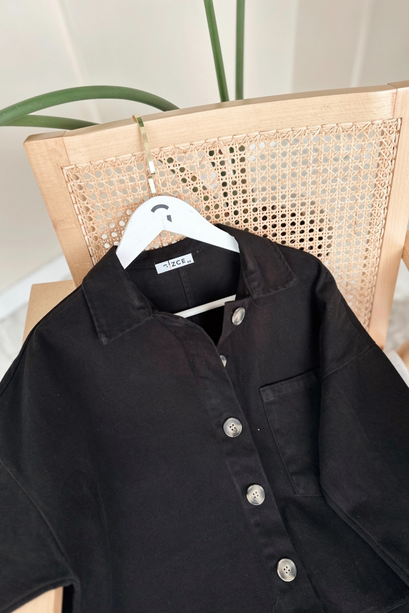 Peyda Siyah Gabardin Ceket