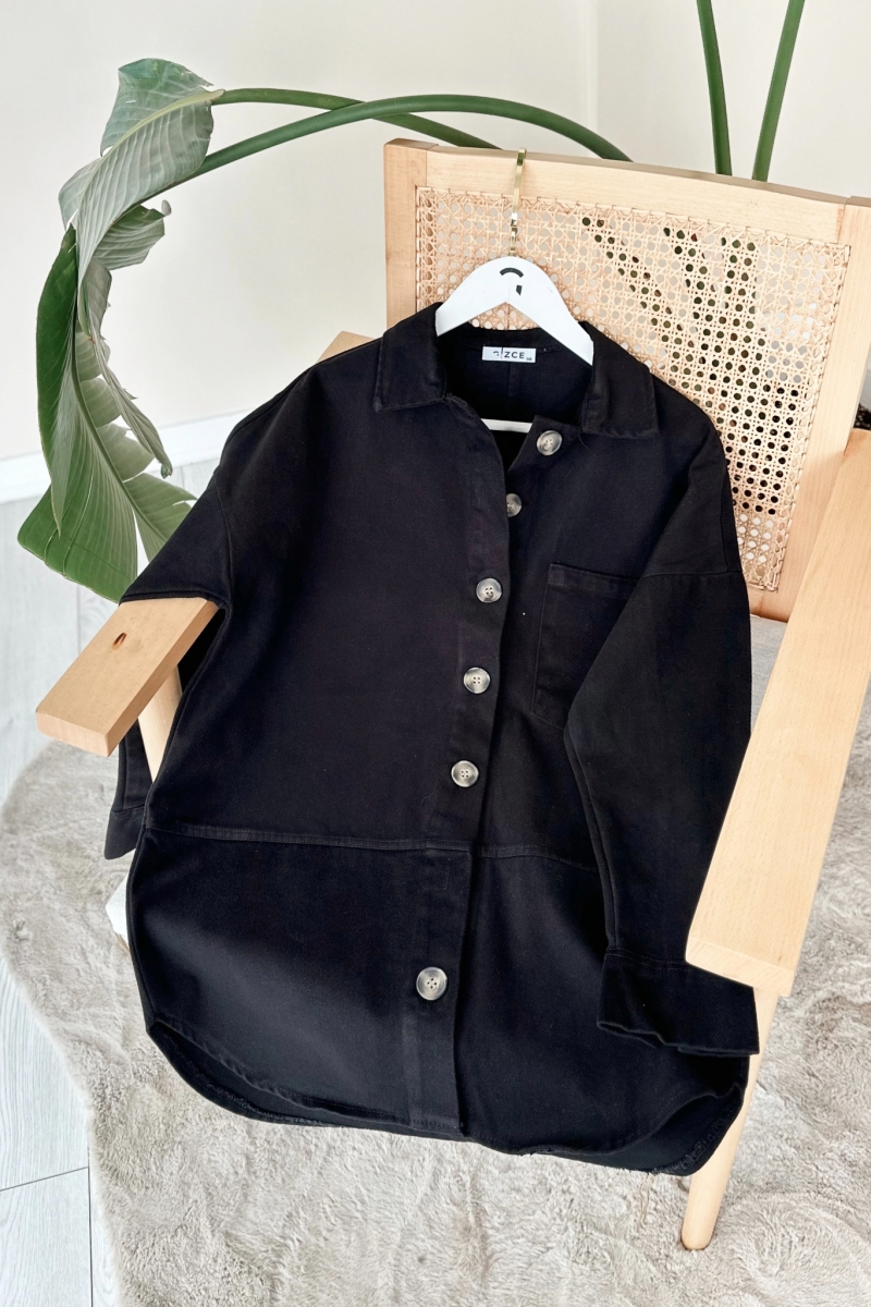 Peyda Siyah Gabardin Ceket