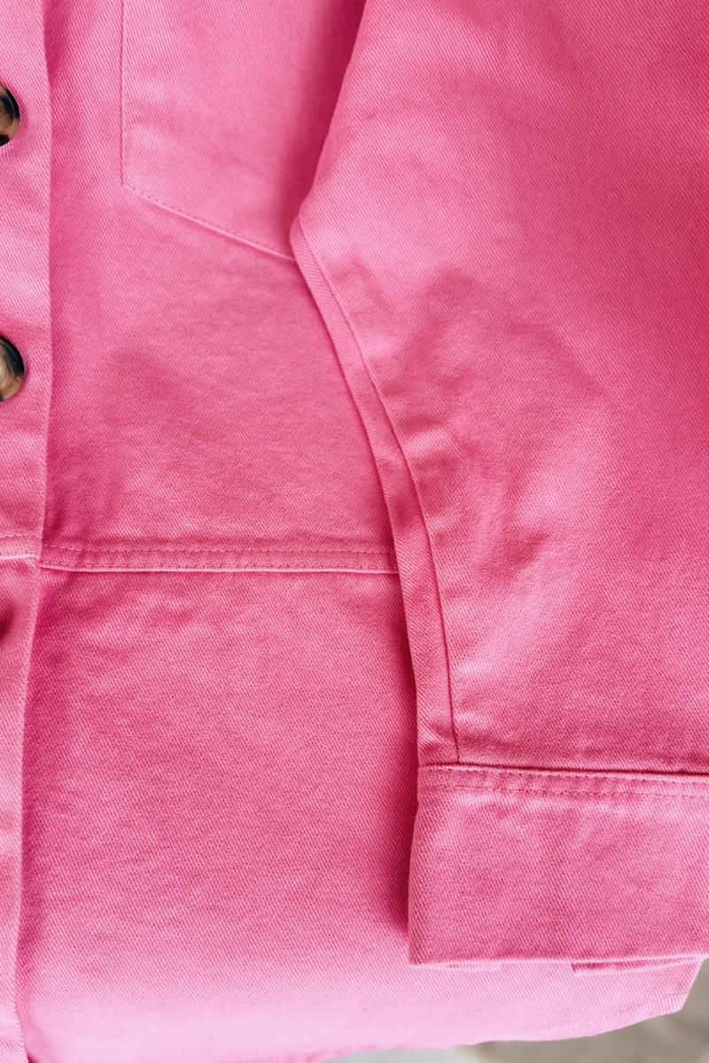 Peyda Pembe Gabardin Ceket