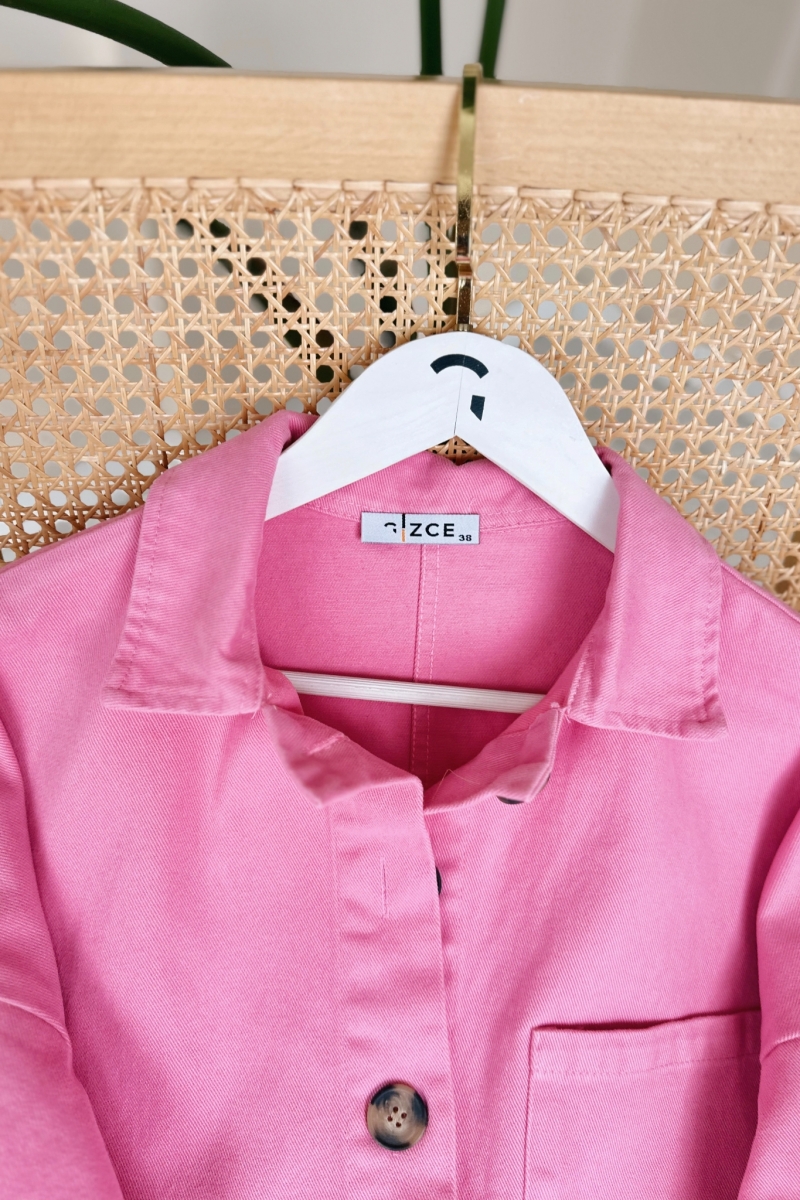 Peyda Pembe Gabardin Ceket