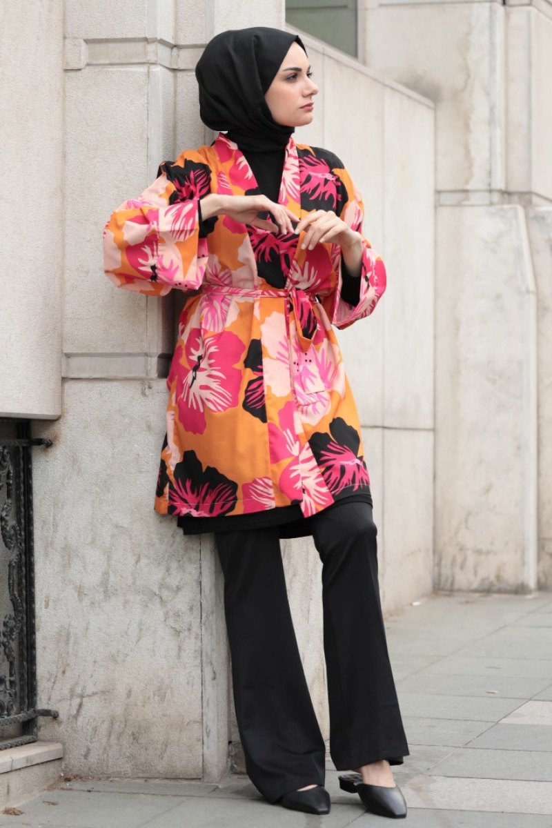 Piera Turuncu Kimono