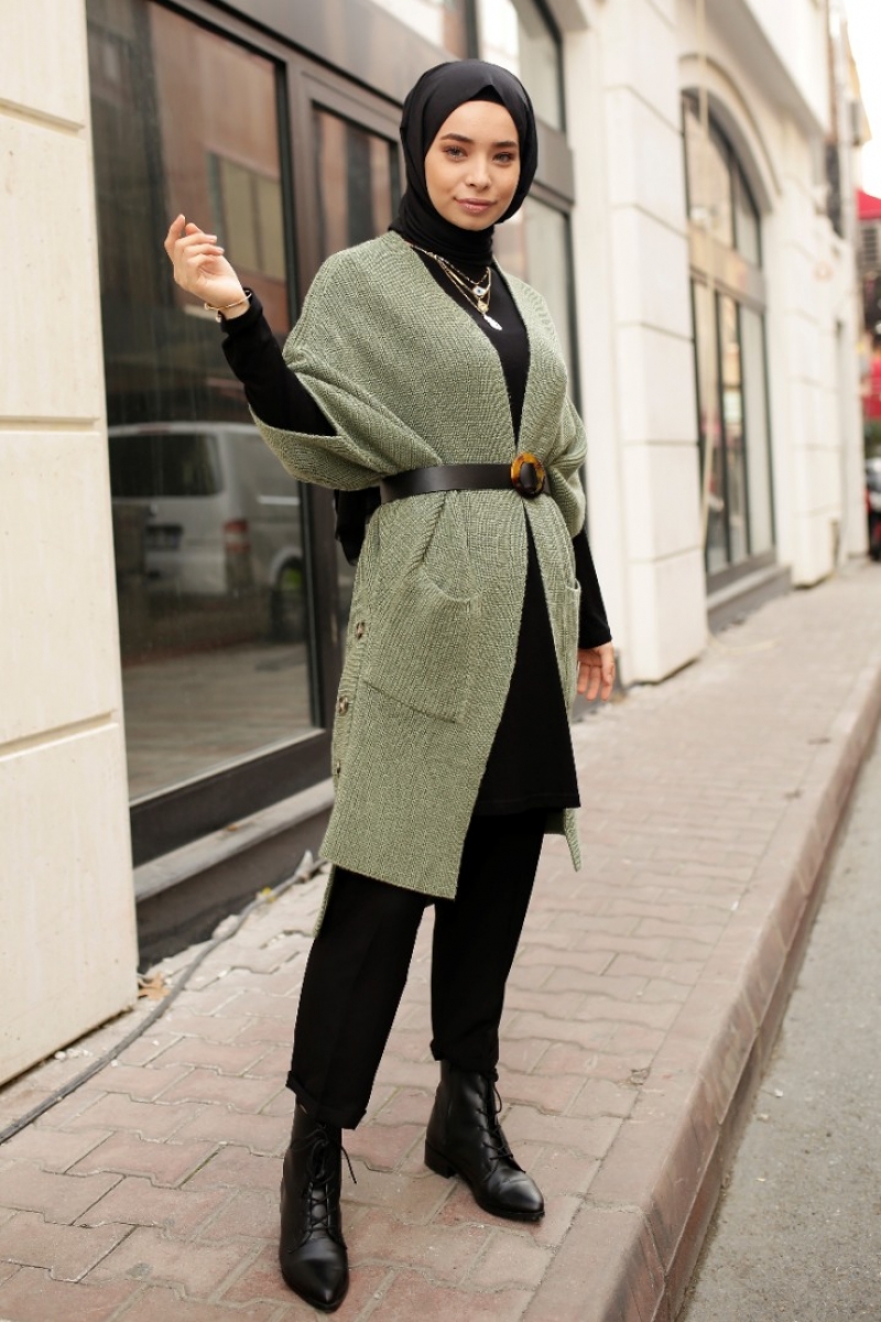 Pita Haki Triko Yelek