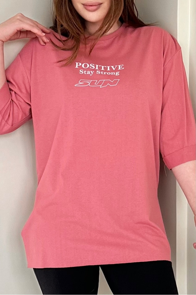 Postive Pembe T-Shirt