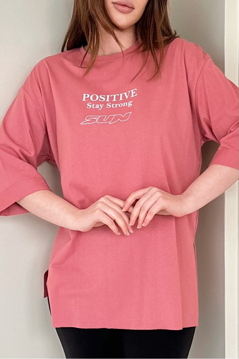 Postive Pembe T-Shirt