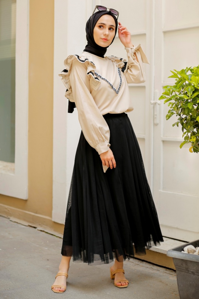 Prenses Siyah Tül Etek
