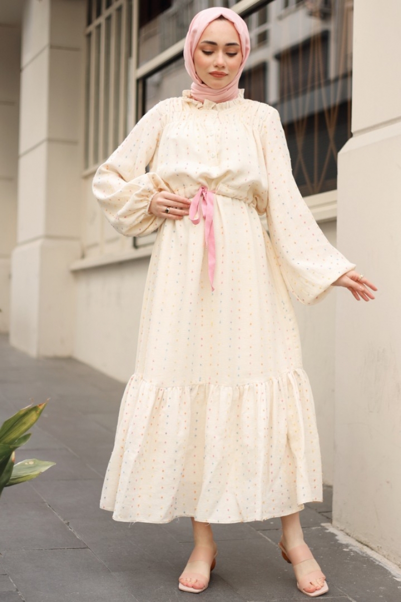 Rapunzel Bej Elbise