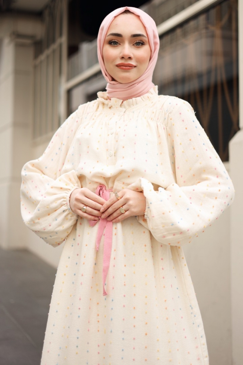 Rapunzel Bej Elbise