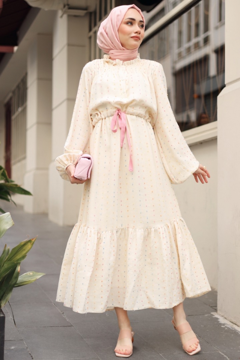 Rapunzel Bej Elbise