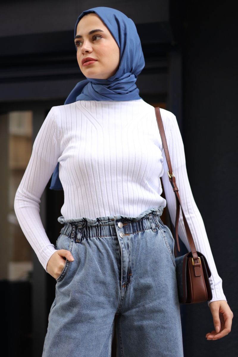 Reyna Beyaz Triko Badi