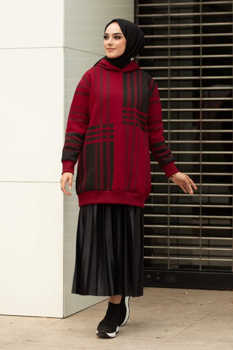 Roland Şeritli Bordo Sweat