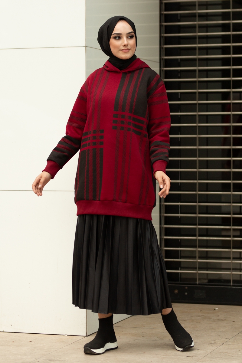 Roland Şeritli Bordo Sweat