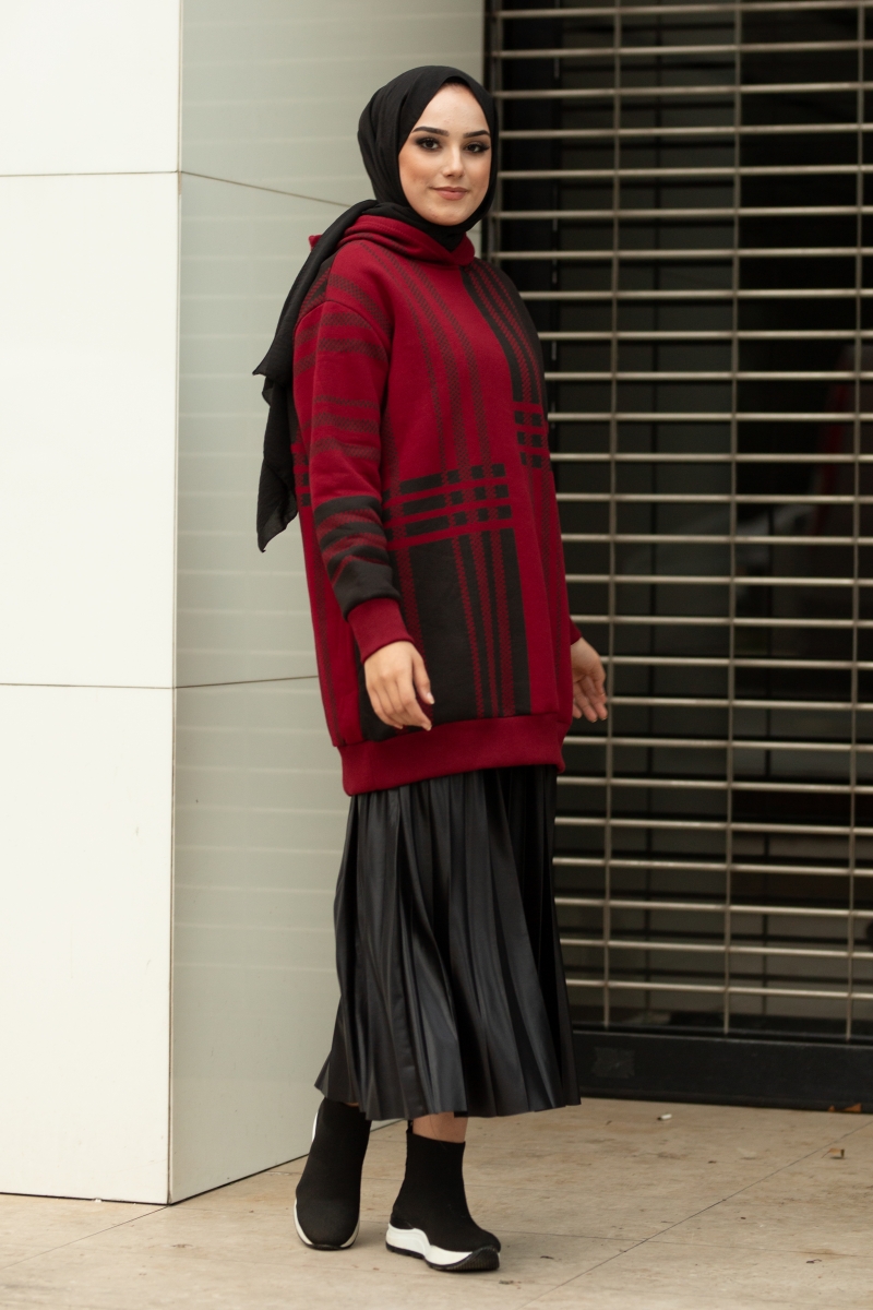 Roland Şeritli Bordo Sweat