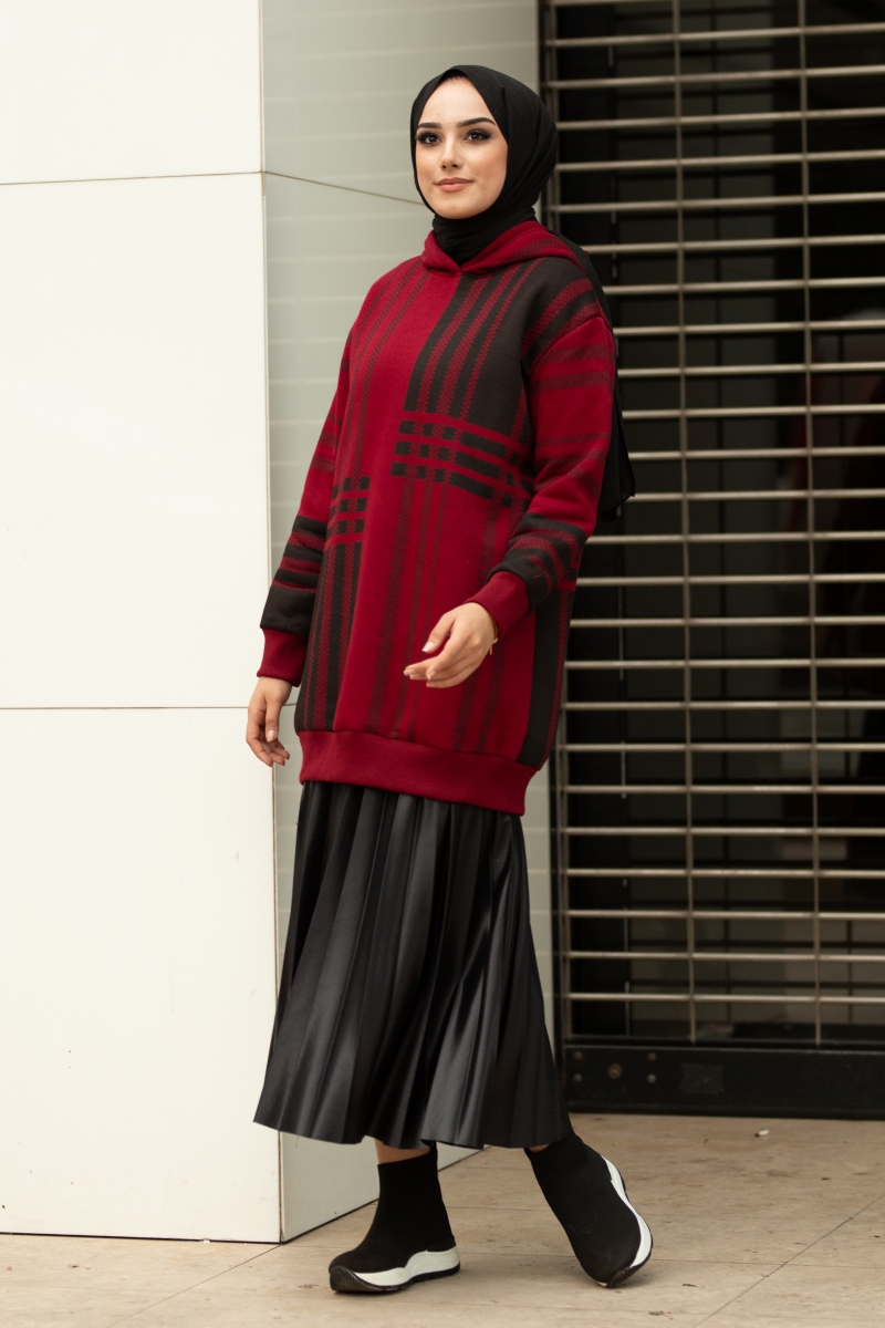 Roland Şeritli Bordo Sweat