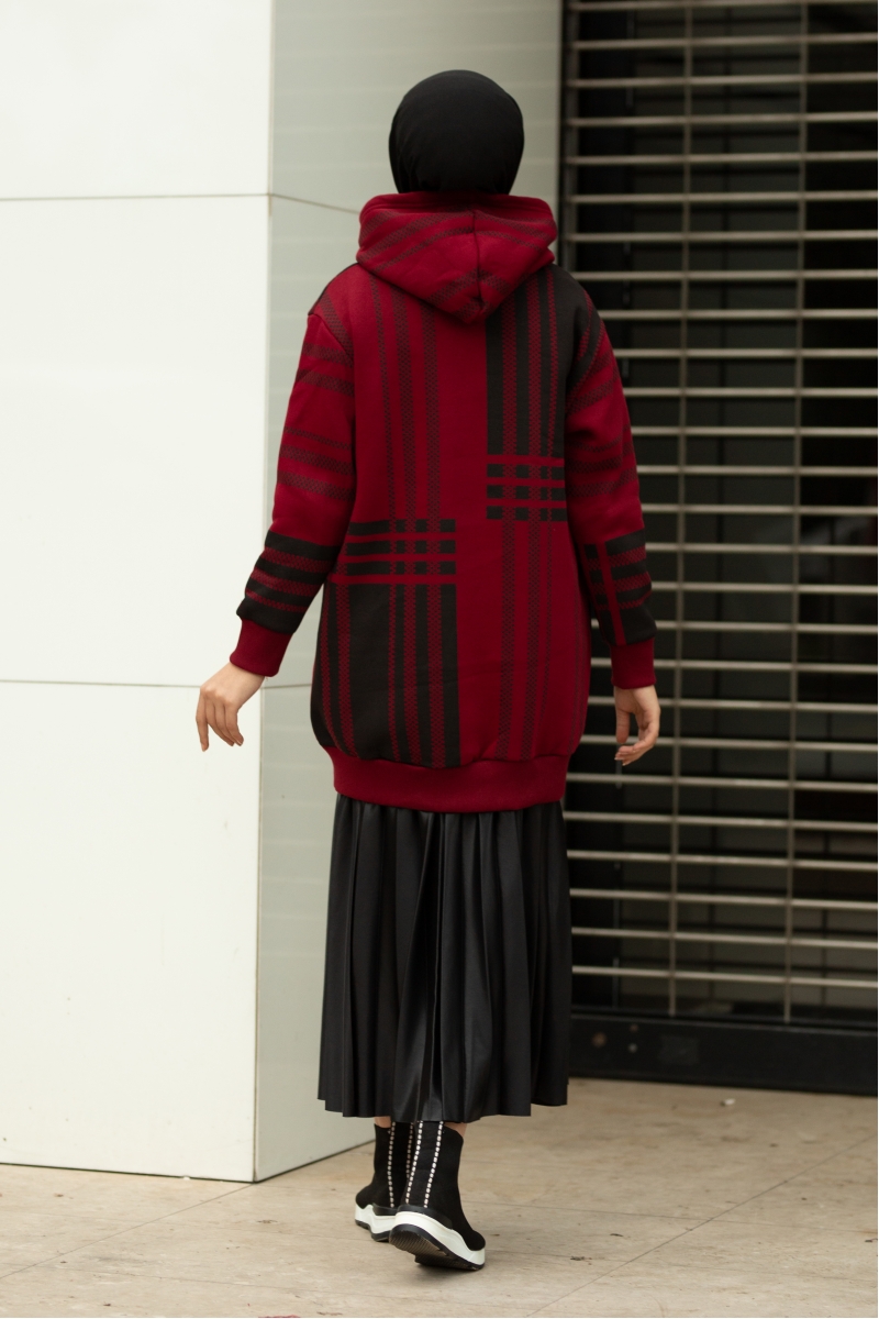 Roland Şeritli Bordo Sweat