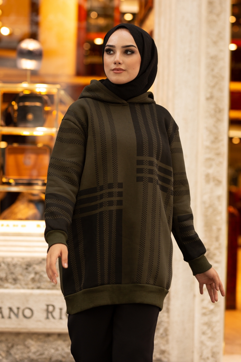 Roland Şeritli Haki Sweat