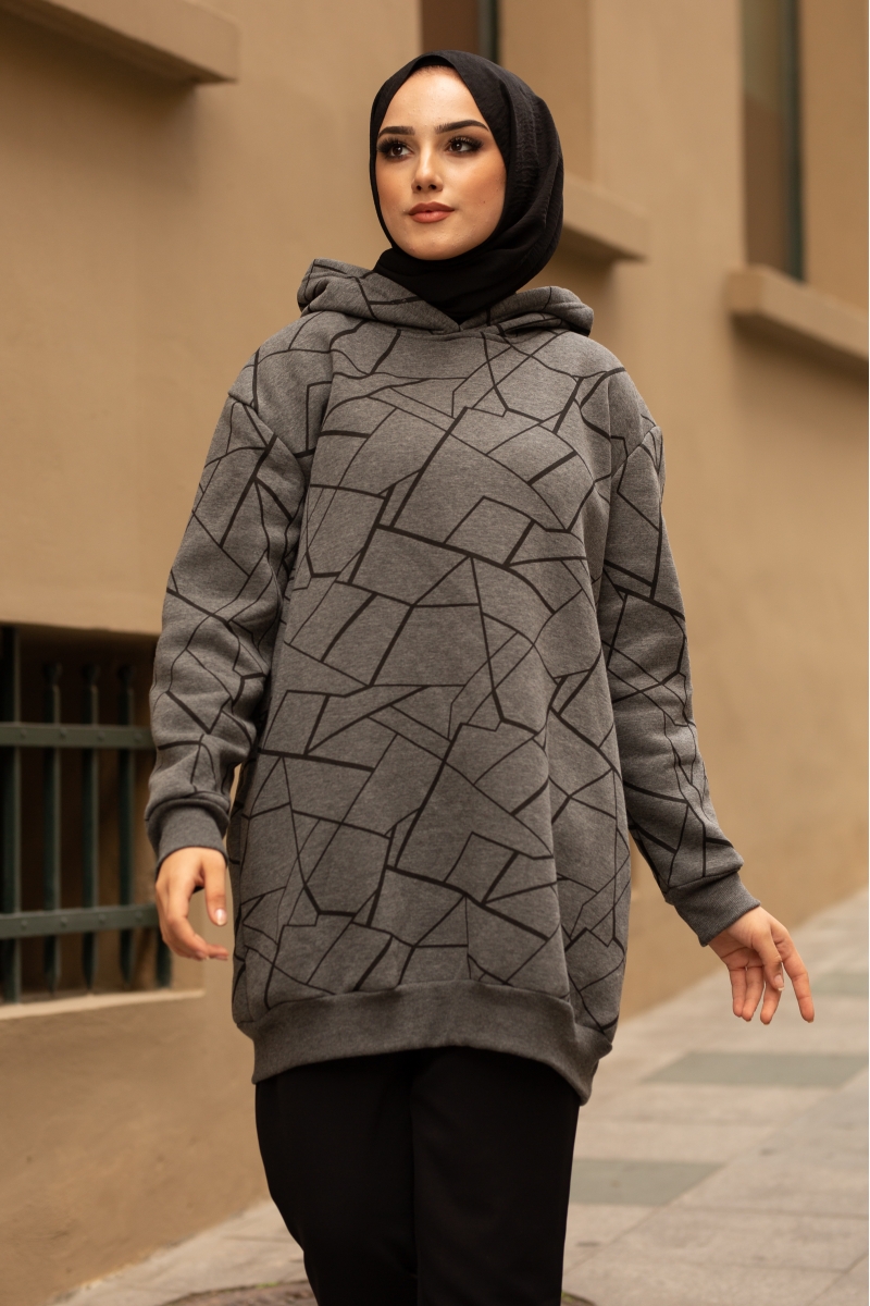 Roland Çizgili Füme Sweat