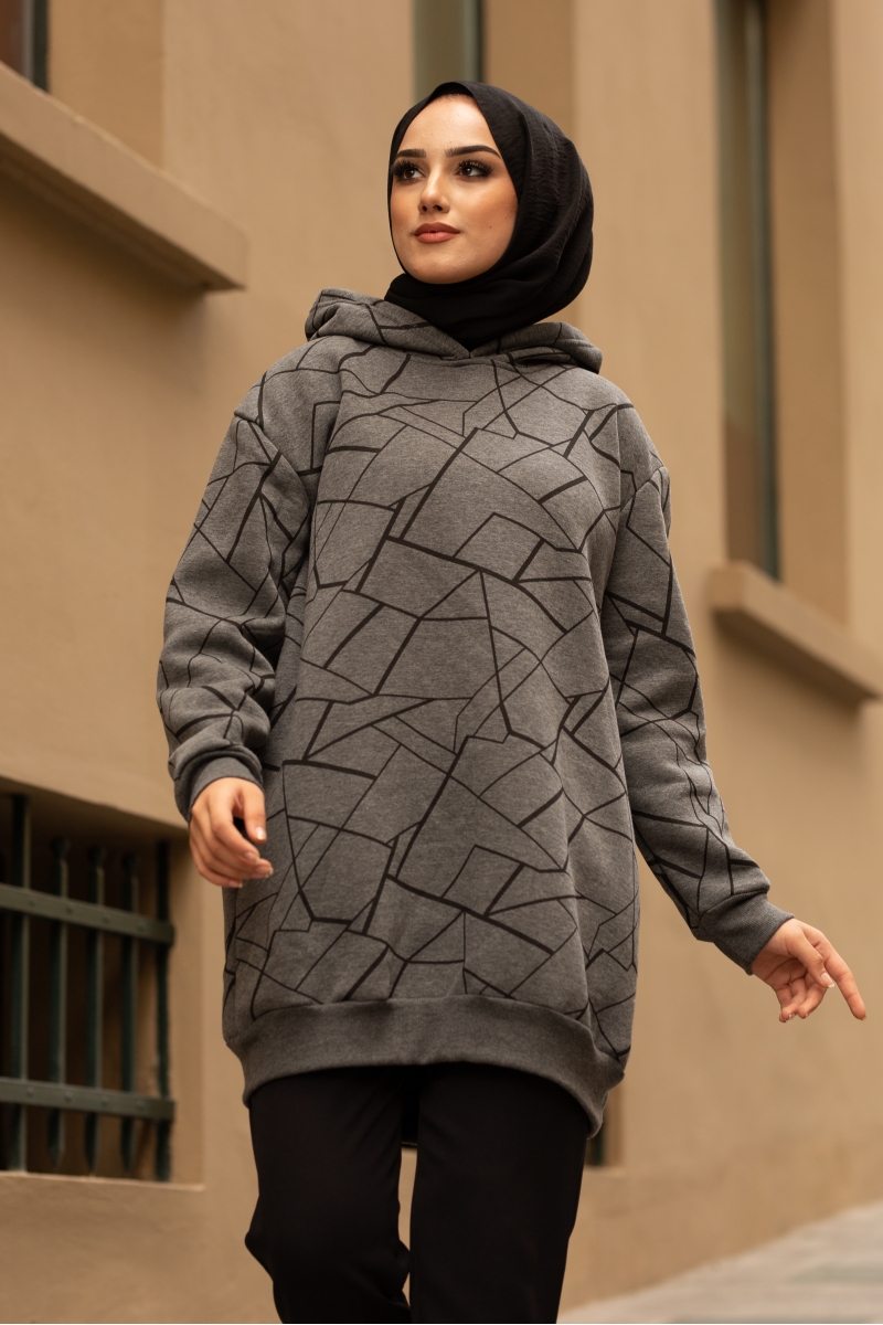 Roland Çizgili Füme Sweat