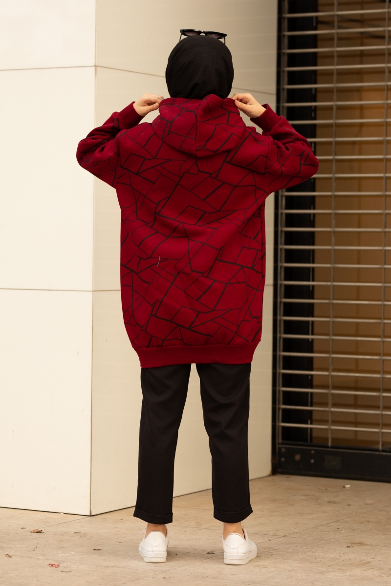 Roland Çizgili Bordo Sweat