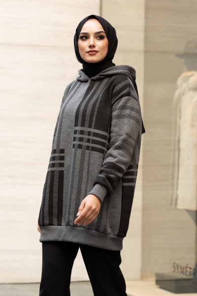 Roland Şeritli Füme Sweat