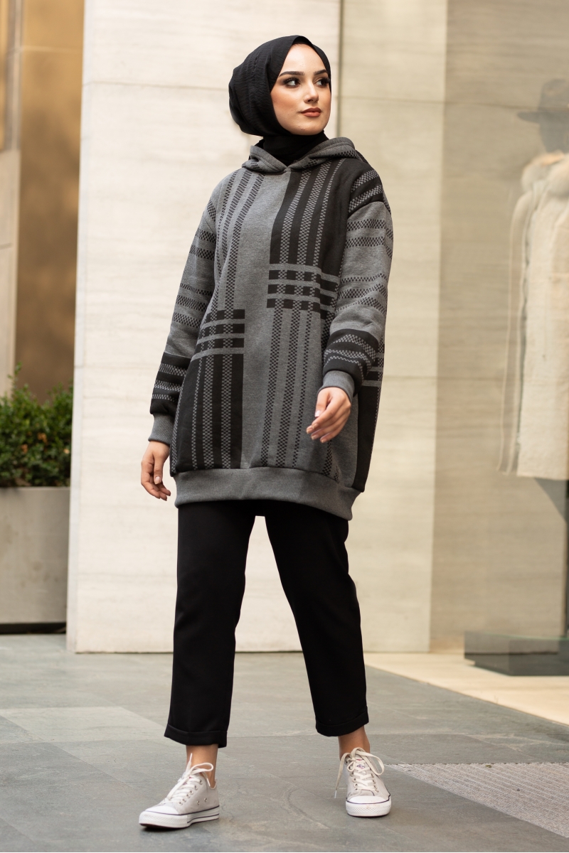 Roland Şeritli Füme Sweat