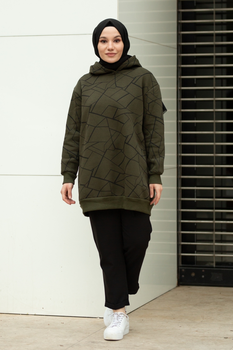 Roland Çizgili Haki Sweat