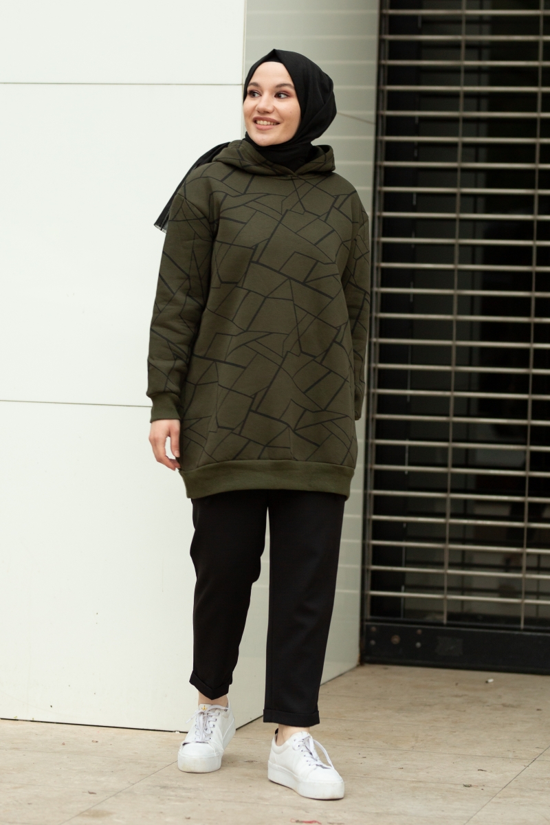 Roland Çizgili Haki Sweat