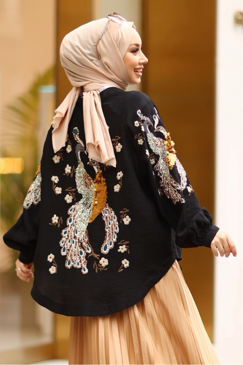 Rosalin Siyah Kimono