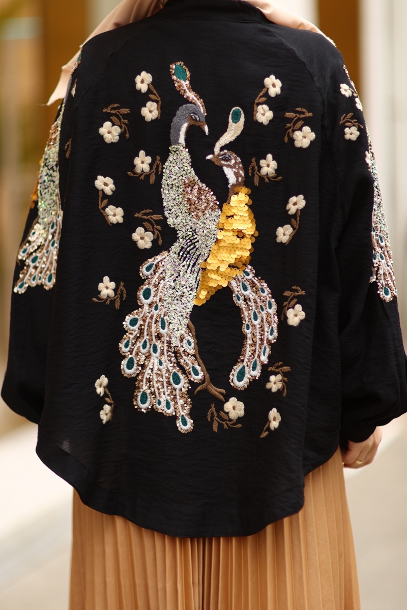 Rosalin Siyah Kimono