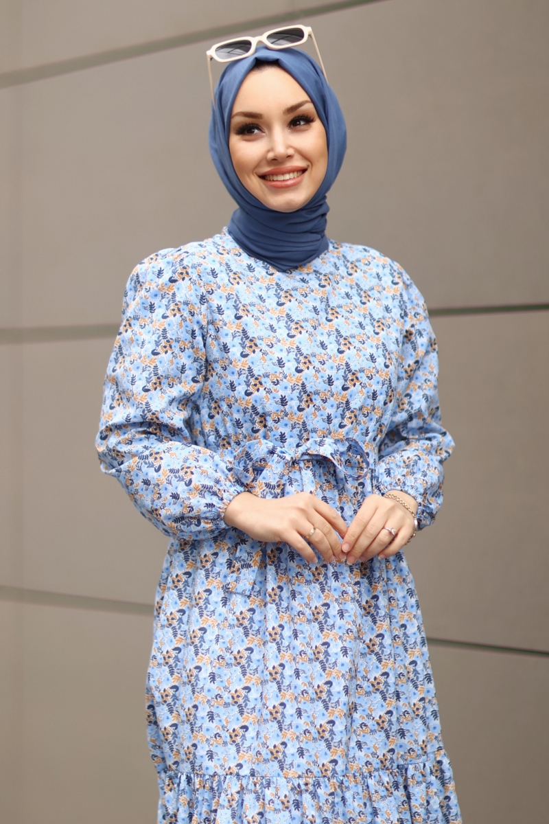Roza Mavi Elbise