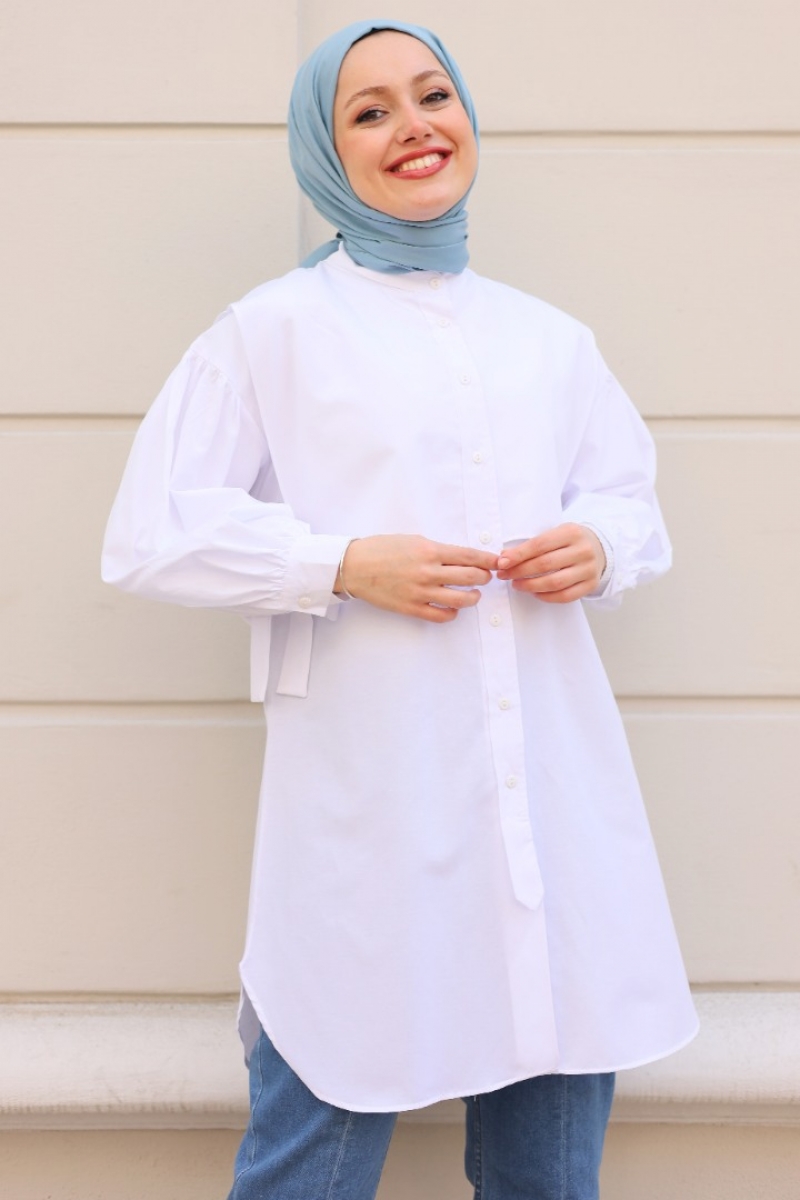 Sabina Beyaz Tunik