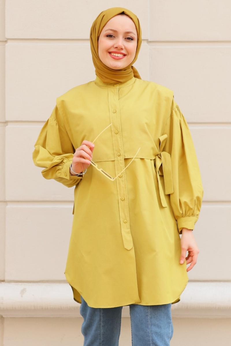 Sabina Yağ Yeşili Tunik