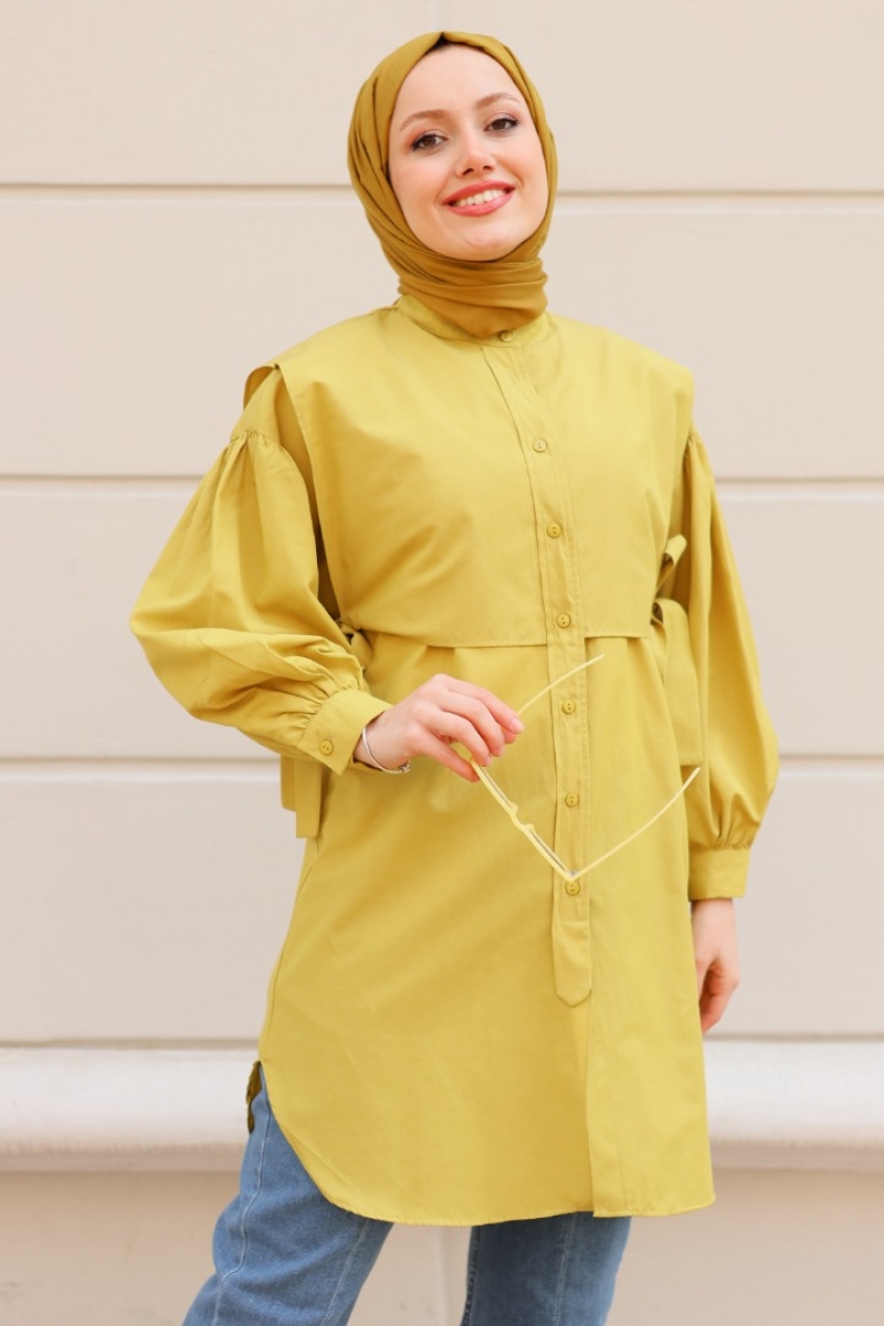 Sabina Yağ Yeşili Tunik